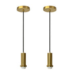 Suspension douille dorée brossée, câble 120 cm et rosace Ø 12 cm