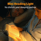 Lampe de lecture à pince noire rechargeable, tête plate, col 14,5 cm