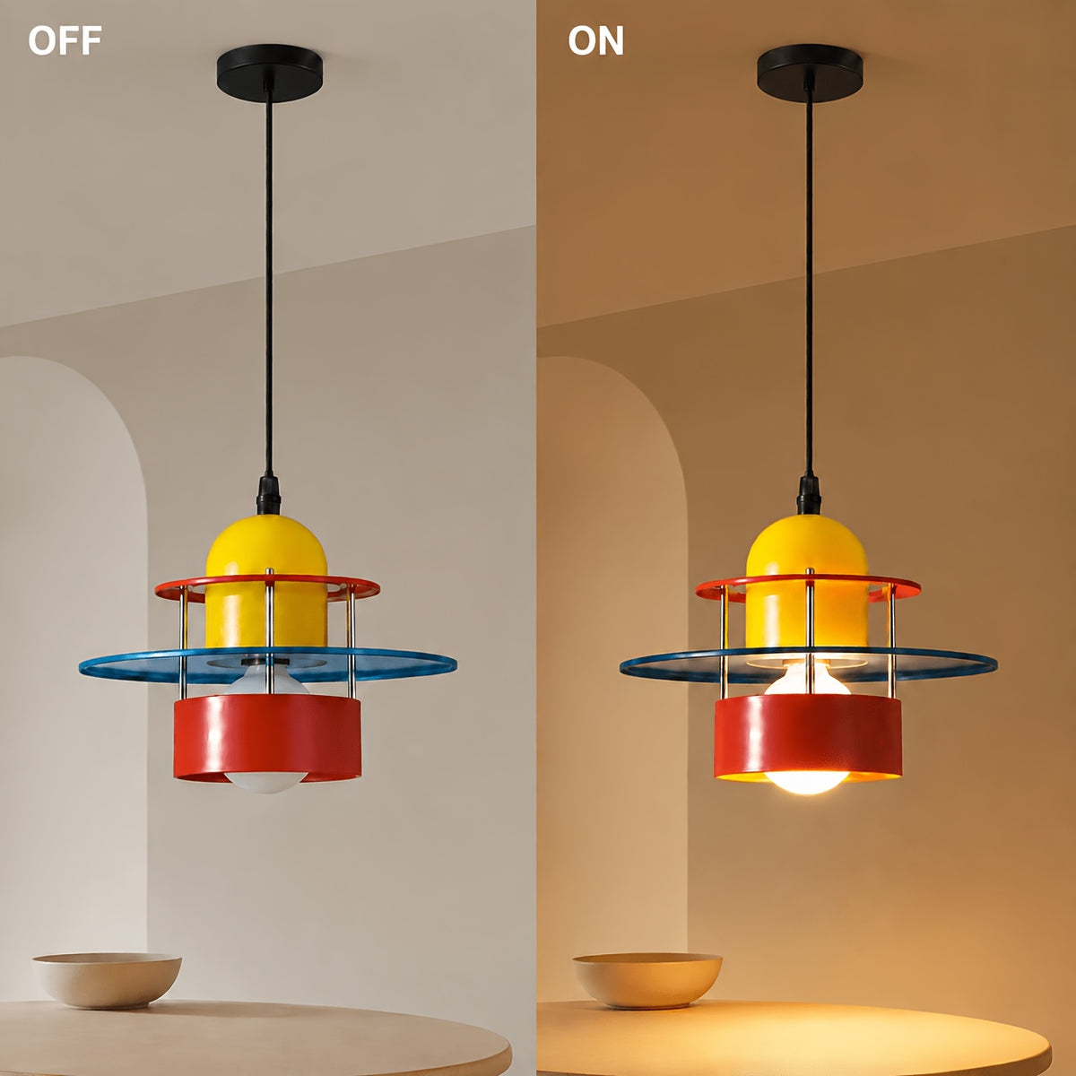 Suspension tricolore en métal pour chambre d'enfant, Ø 30 cm