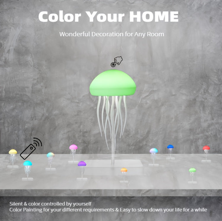 Lampe méduse sans fil RVB, télécommande et commande tactile
