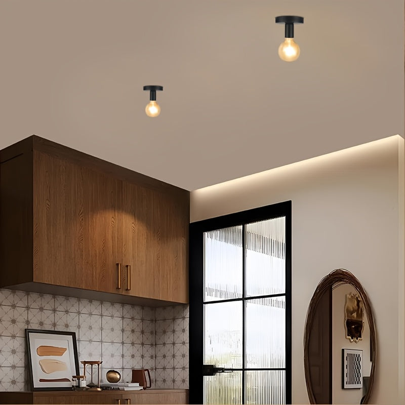 Plafonnier douille E27 noir minimaliste, Ø 10 cm, de 1 à 4 pièces