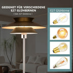 Lampadaire à double coupole noire et tige chromée, 145 cm