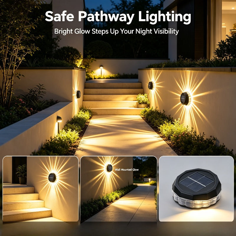 Décoration lumineuse de jardin pour clôture et escalier