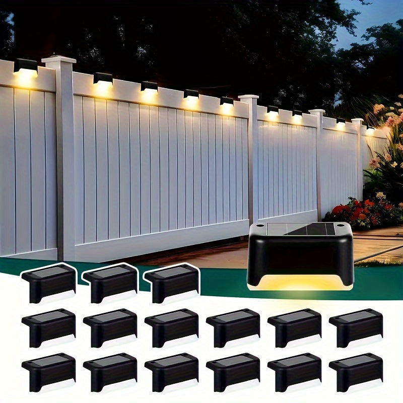 Applique solaire de marche, coque noire ou blanche, lot de 12