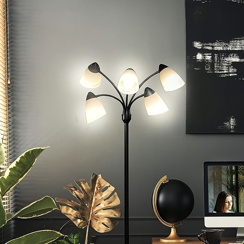 Lot de 6 tulipes abat-jour biseautées blanches pour lampadaire à bras