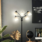 Lot de 6 tulipes abat-jour biseautées blanches pour lampadaire à bras