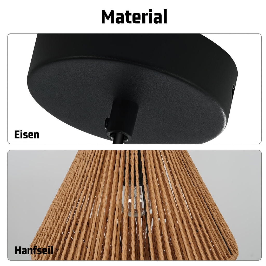 Suspension en corde tressée, forme diamant ou tambour, Ø 25 cm
