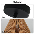 Suspension en corde tressée, forme diamant ou tambour, Ø 25 cm