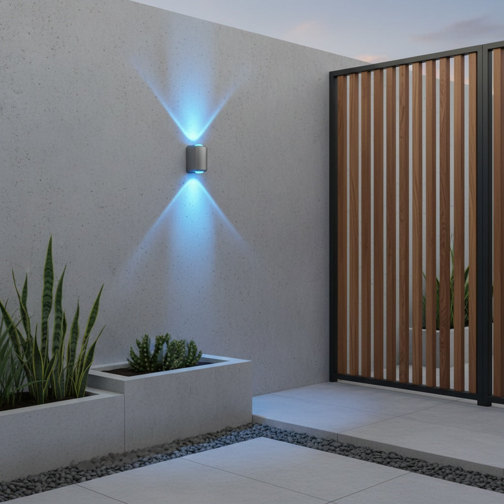 Applique murale solaire LED multicolore, faisceau haut et bas