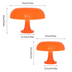 Petite lampe champignon orange vif, 25 cm, branchement USB