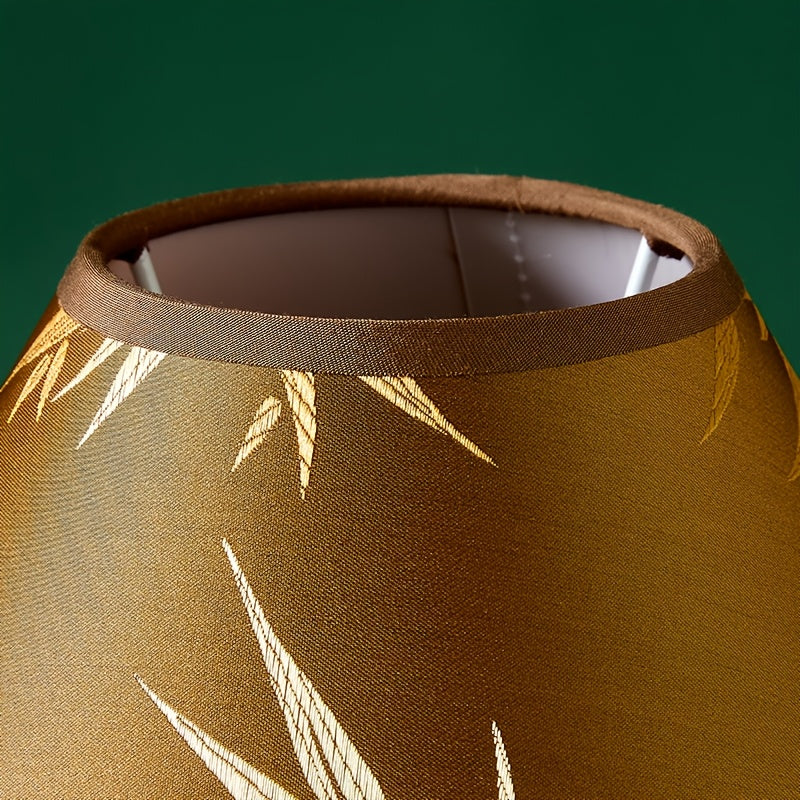 Abat-jour conique ocre à feuilles de bambou dorées, Ø 25 cm