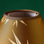Abat-jour conique ocre à feuilles de bambou dorées, Ø 25 cm