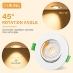 Lot de 6 spots LED encastrés orientables 5W, trois blancs à variateur