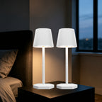 Lampe de table sans fil à abat-jour plissé, socle hexagonal tactile