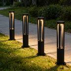 Borne d'éclairage extérieur filaire en aluminium noir, 60 ou 80 cm