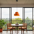 Suspension rétro orange à double étage en métal brillant, Ø 35 cm