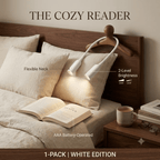 Lampe de lecture tour de cou à deux têtes, noire ou blanche, à piles