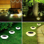 Spot solaire de sol à diffuseur opalin 14 LED, Ø 12,4 cm, lot de 4