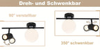 Plafonnier globe en verre opalin et spot GU10 orientable