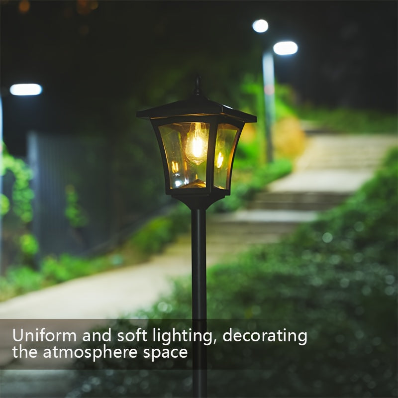 Lampadaire solaire de jardin 210 cm à lanterne classique noire