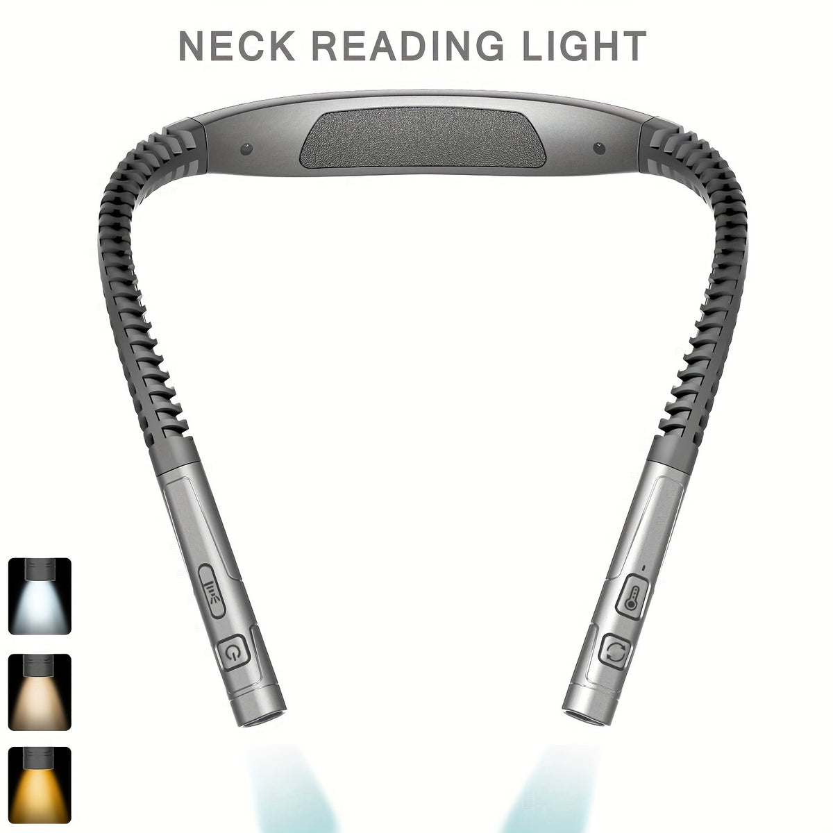 Lampe de lecture tour de cou rose, 2 têtes flexibles, 1000 mAh