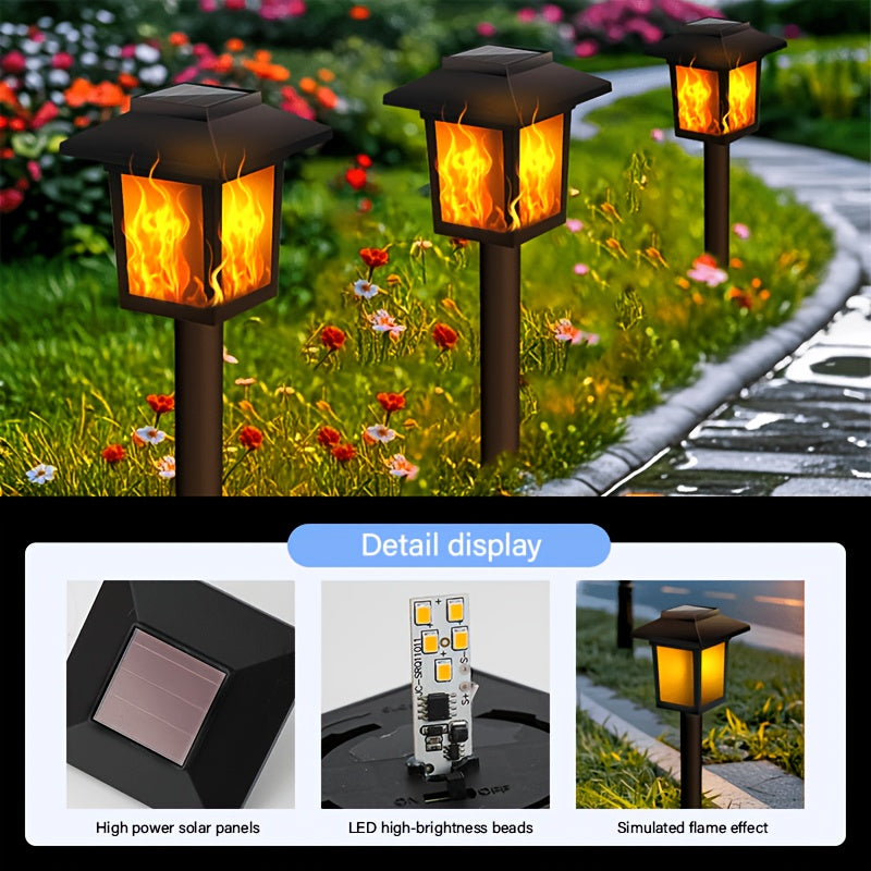 Lampe solaire lanterne à flamme vacillante, lot de 4 de 33,8 cm