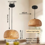 Suspension en bambou tressé en dôme de 30 cm, esprit zen