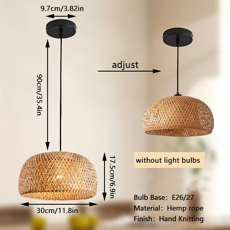 Suspension en bambou tressé en dôme de 30 cm, esprit zen