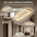 Plafonnier LED ondulé 40 W pour couloir, noir ou doré, 60 cm