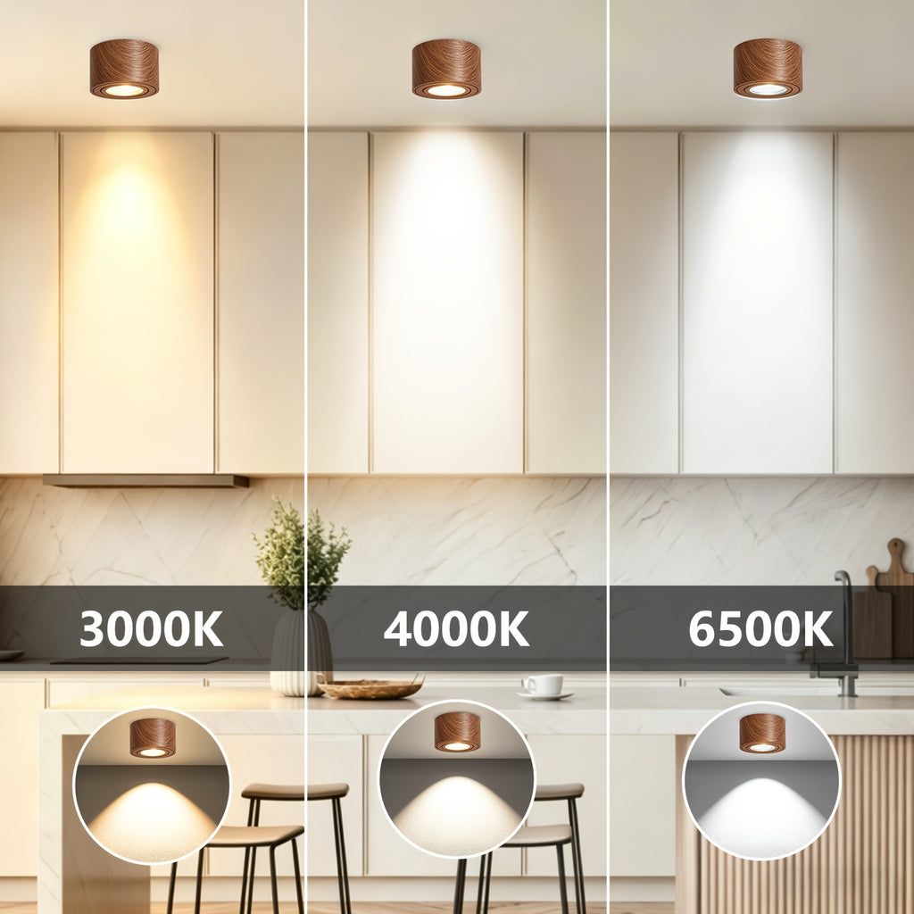 Lot de 4 spots LED en saillie orientables, cylindre en aluminium