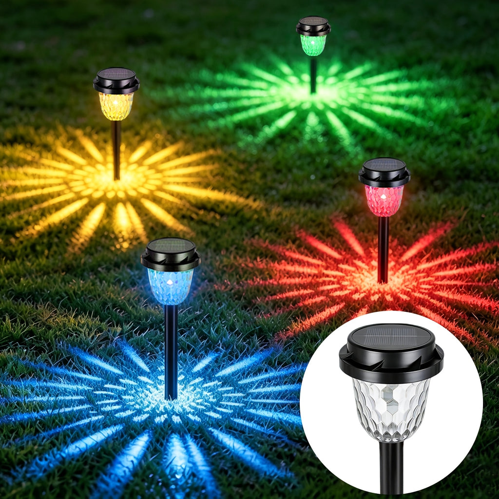 Lampe solaire à rayons projetés, blanc chaud ou couleurs, par 2 ou 4