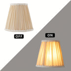 Lot de 2 abat-jour à clip plissés champagne pour lustre, Ø 12 cm