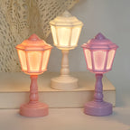Lot de 4 mini lampes réverbère à pile bouton, coloris pastel