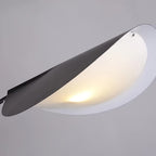 Lampadaire arc noir à abat-jour feuille, 200 cm, douille E27