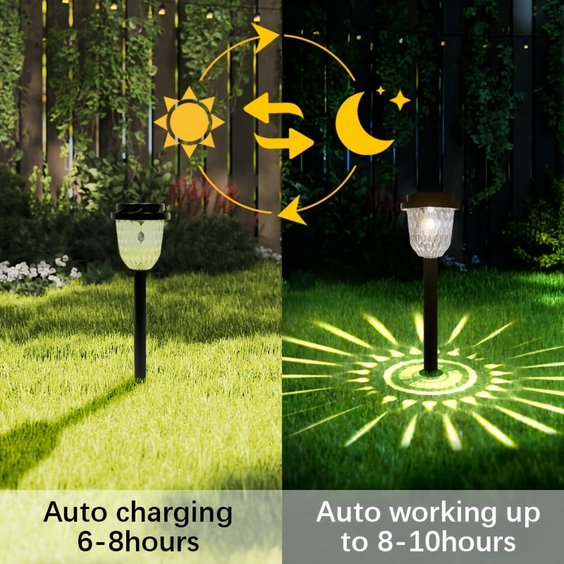 Lampe solaire à tête facettée, couleurs changeantes, lot de 2