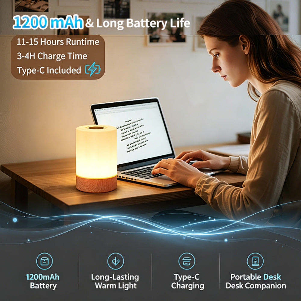 Lampe de chevet tactile rechargeable USB à 13 couleurs RVB