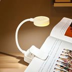 Mini lampe de lecture à pince à tête ronde, USB-C, noire ou blanche