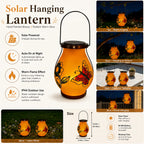 Suspension solaire d'extérieur peinte fleur et papillon, IP44