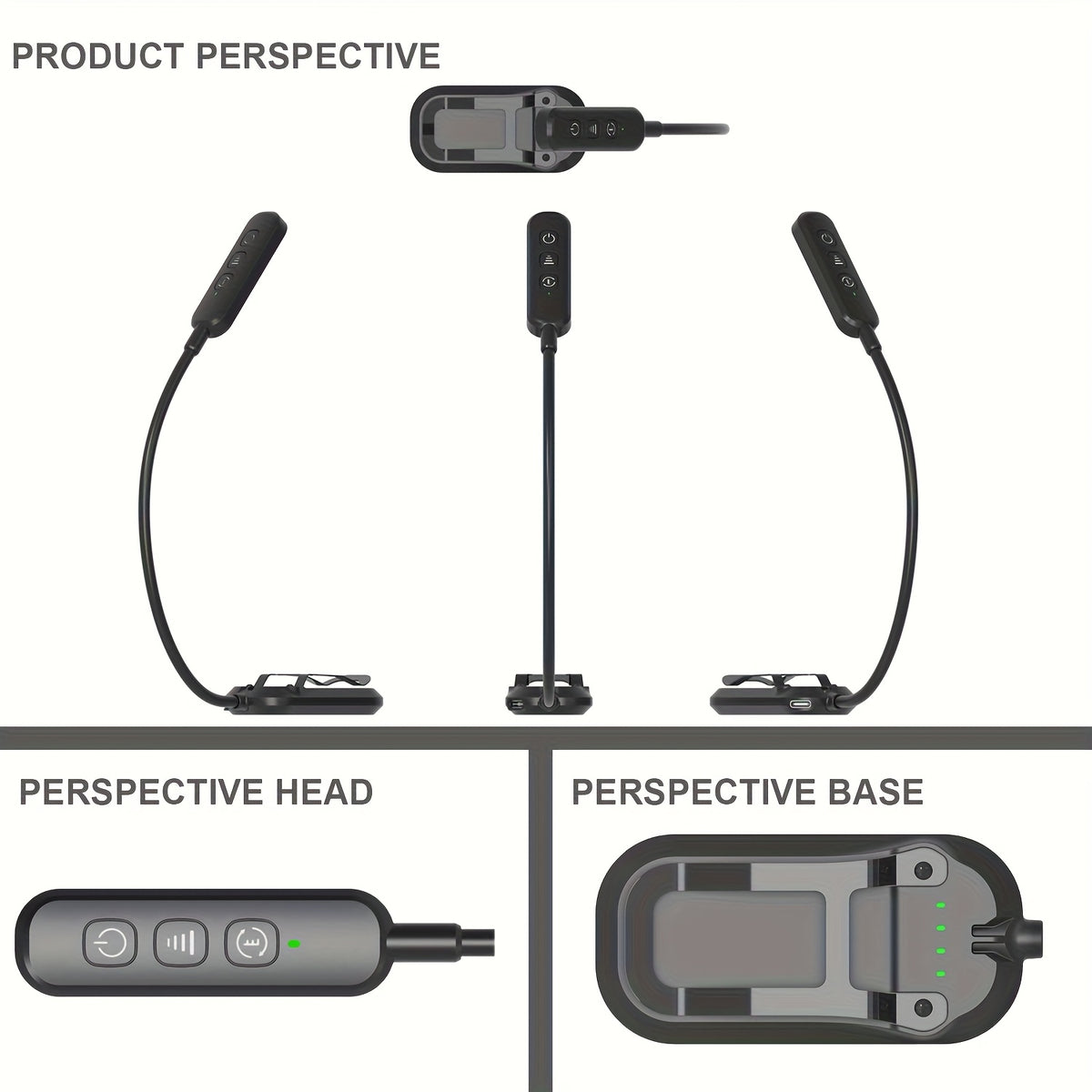Lampe de lecture à pince 20 LED de 54 g, lumière ambrée 1600 K