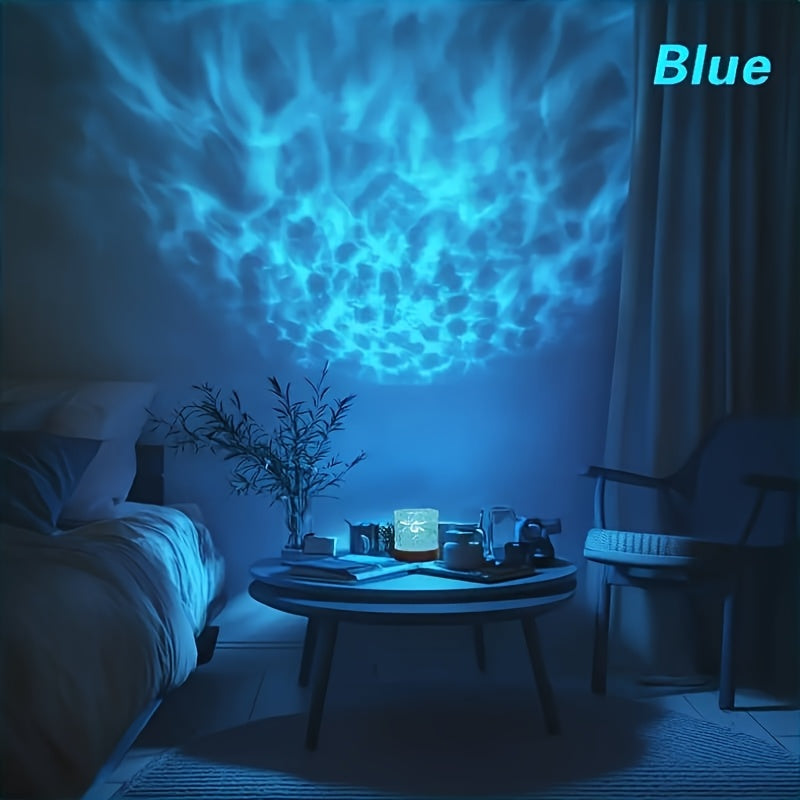 Lampe d'ambiance vague d'eau Ø 8 cm, tactile et télécommande à pile