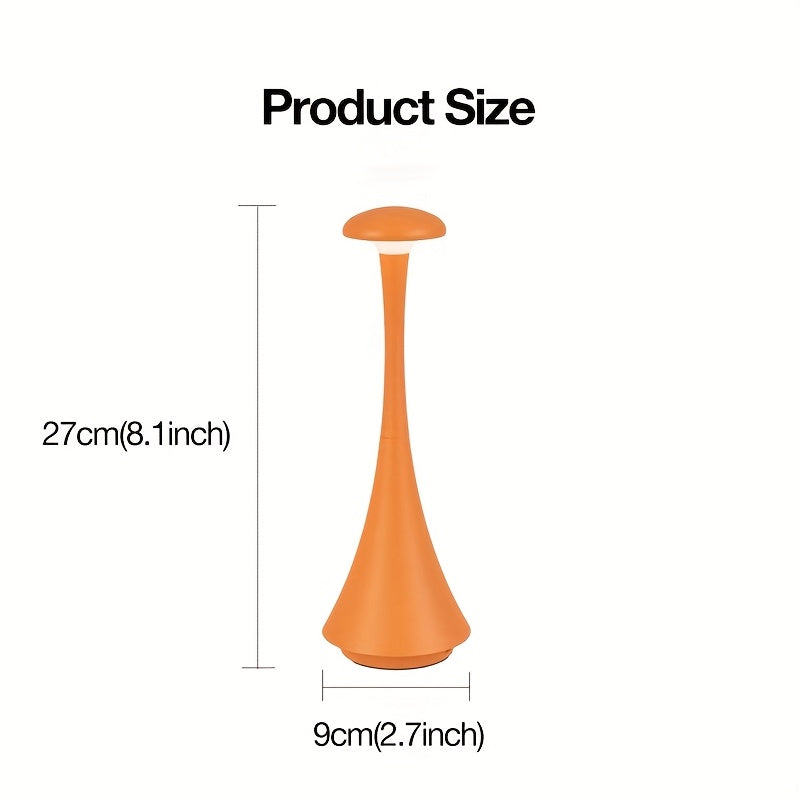 Lampe de table sans fil en trompette de 27 cm, tête champignon