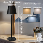 Lampe de table LED sans fil à abat-jour évasé, blanche ou champagne