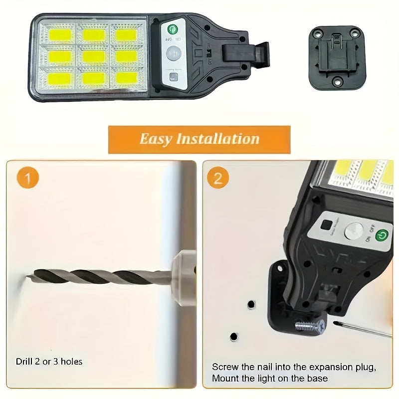 Applique solaire à détecteur façon réverbère COB, lot de 4