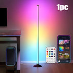 Lampadaire d'angle LED RGBIC avec application et télécommande, 122 cm