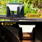 Lampe solaire de pilier IP65 à coque noire, trois tailles au choix
