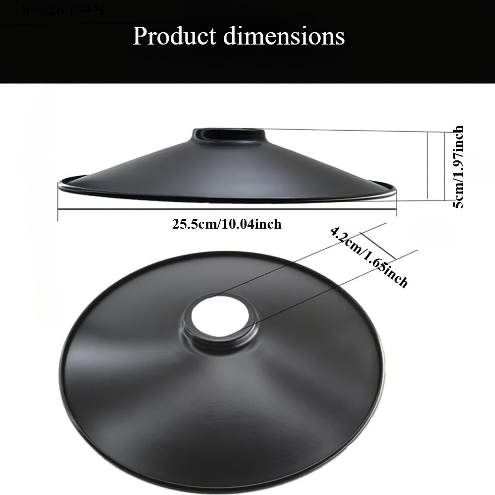 Abat-jour soucoupe en métal noir pour suspension, lot de 4, Ø 25,5 cm