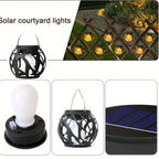Lot de 6 petites lanternes solaires boules noires à effet flamme