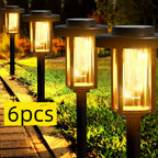 Lot de 6 lampes solaires de jardin rétro à filament, 59 cm