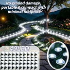 Guirlande solaire de 40 mini piquets lumineux pour bordure, 10 m