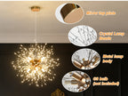 Lustre pissenlit doré à perles de cristal, Ø 45 cm, ampoules G9